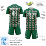 Benutzerdefinierte Kelly Grün Weiß-Mittel Rosa Zickzack Form Sublimation Fußball Uniform Trikot Benutzerdefinierte Kelly Grün Weiß-Mittel Rosa Zickzack Form Sublimation Fußball Uniform Trikot
