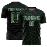 Benutzerdefinierte schwarz grün-weiß abstrakte Netzwerk Splash Sublimation Fußball Uniform Trikot Benutzerdefinierte schwarz grün-weiß abstrakte Netzwerk Splash Sublimation Fußball Uniform Trikot
