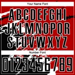 Benutzerdefinierte rot schwarz-weiß abstrakte Fragment Kunst Splash Sublimation Fußball Uniform Jersey Benutzerdefinierte rot schwarz-weiß abstrakte Fragment Kunst Splash Sublimation Fußball Uniform Jersey
